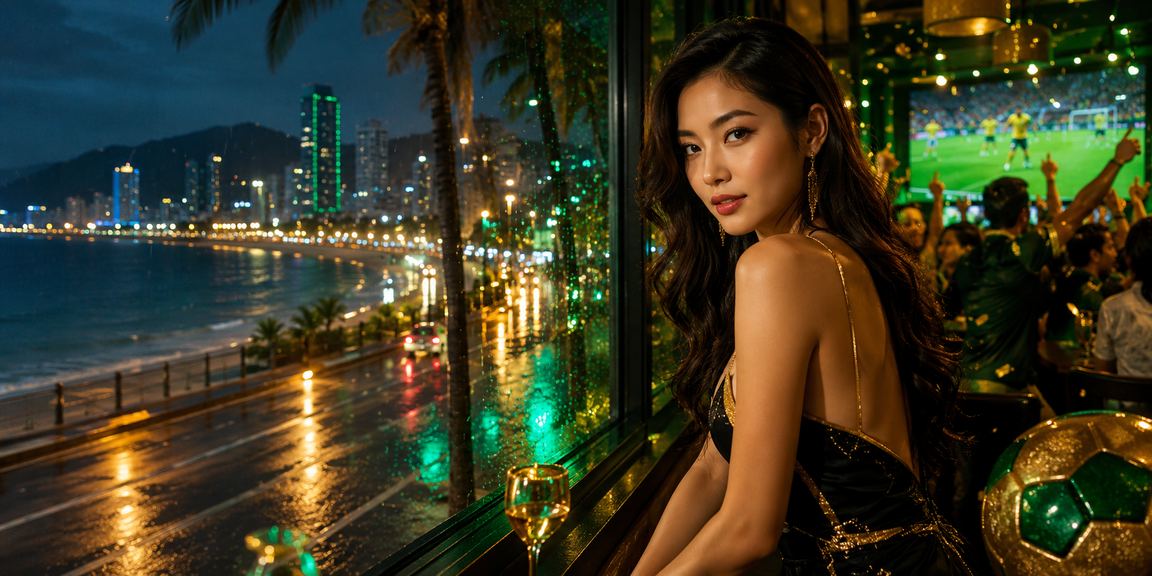 Khung cảnh giải trí casino tại Quy Nhơn với sắc màu neon sống động